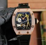 Copy Richard Mille RM26-01 Panda Motif Watch Rose Gold Diamond-set